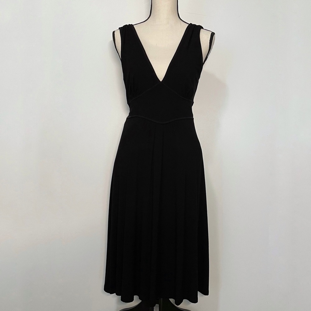 White House Black Market knit tank dress, black, small